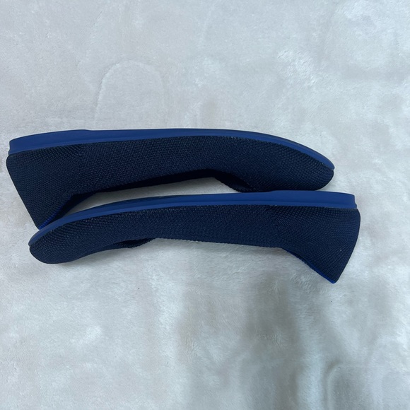 Rothy’s The Flat Round Toe Flats Navy Blue Knit Women’s Size 5 Sustainable Shoes - Picture 5 of 11